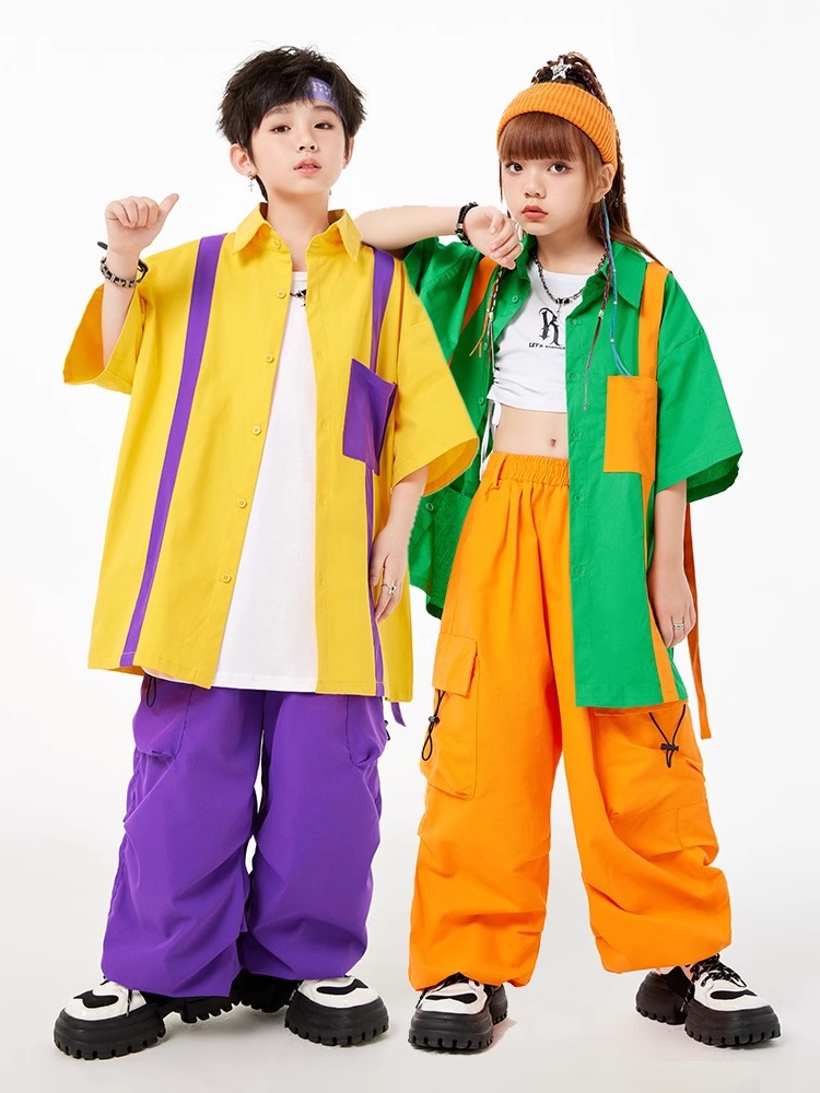 ชุดเต้น ฮิปฮอป เสื้อแขนแต่งแถบ+กางเกงขายาว