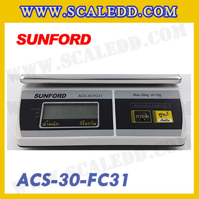 เครื่องชั่งดิจิตอล SUNFORD ACS-30-FC31 พิกัด 30Kg x 10g เครื่องชั่งน้ำหนัก30kg ตาชั่ง ดิจิตอล30กิโลกรัม กิโลดิจิตอล30kg เครื่องชั่งงานไปรษณีย์ เครื่องชั่งงานขนส่ง เครื่องชั่งตั้ง โต๊ะ30kg เครื่องชั่งดิจิตอล30kg (รหัสตัวแทน B198)
