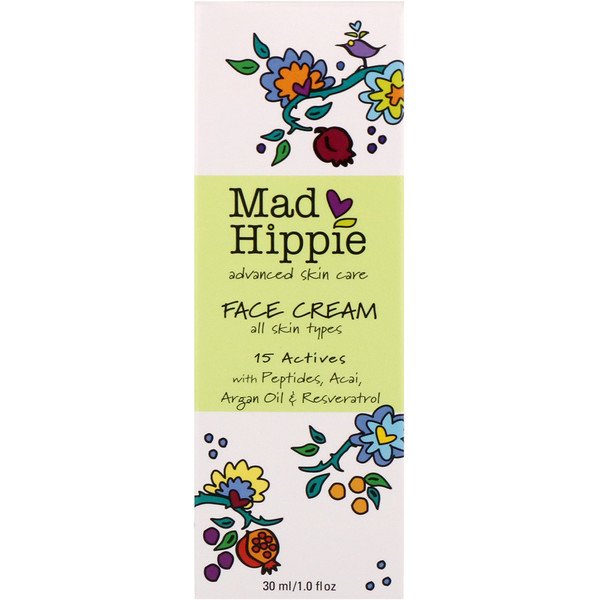 Mad Hippie Skin Care Products, Face Cream, 15 Actives, 1.0 fl oz (30 ml)