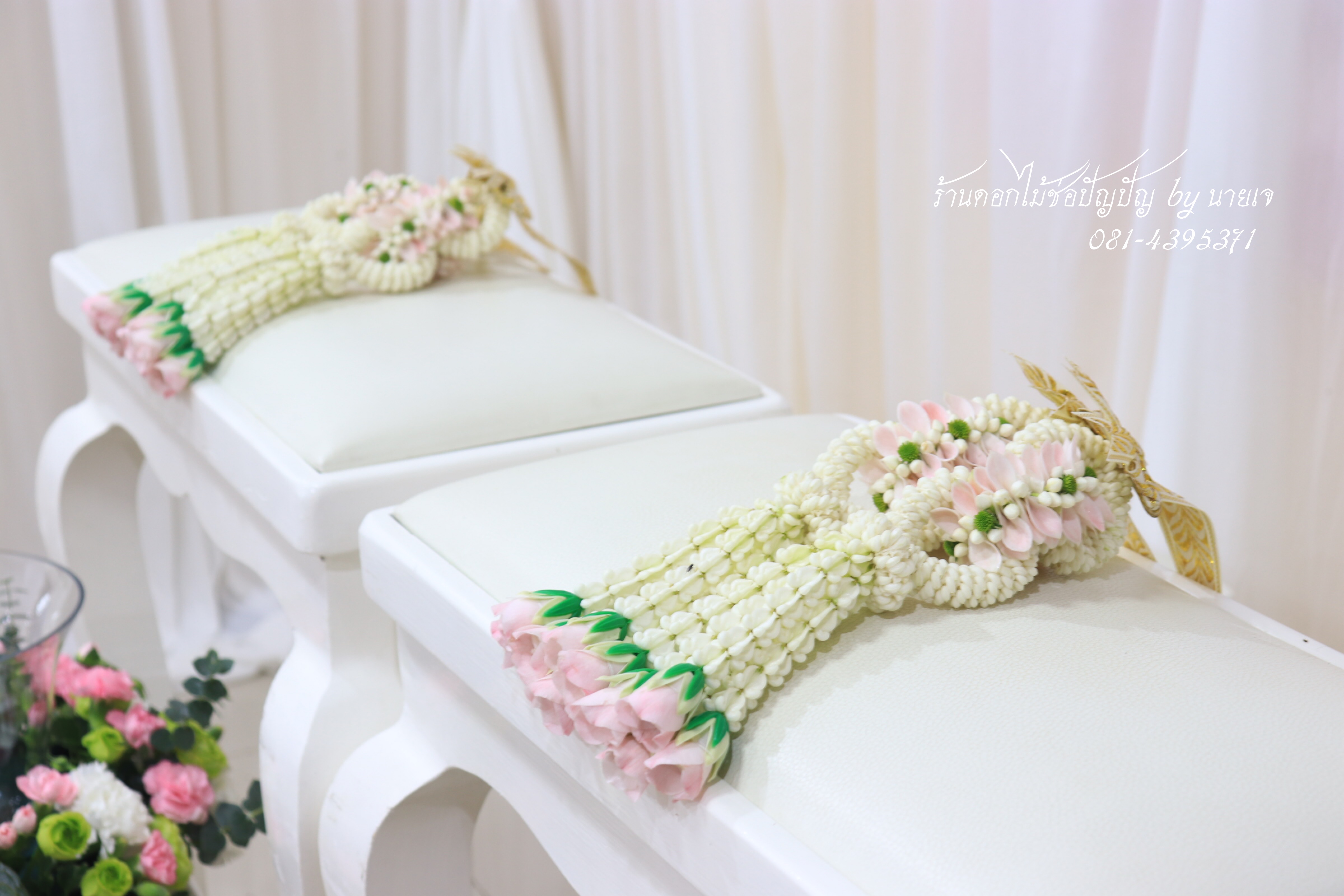 แบคดรอปหลั่งน้ำสังข์ งานมงคลสมรส คุณก้อย คุณปอม 11พย.61
