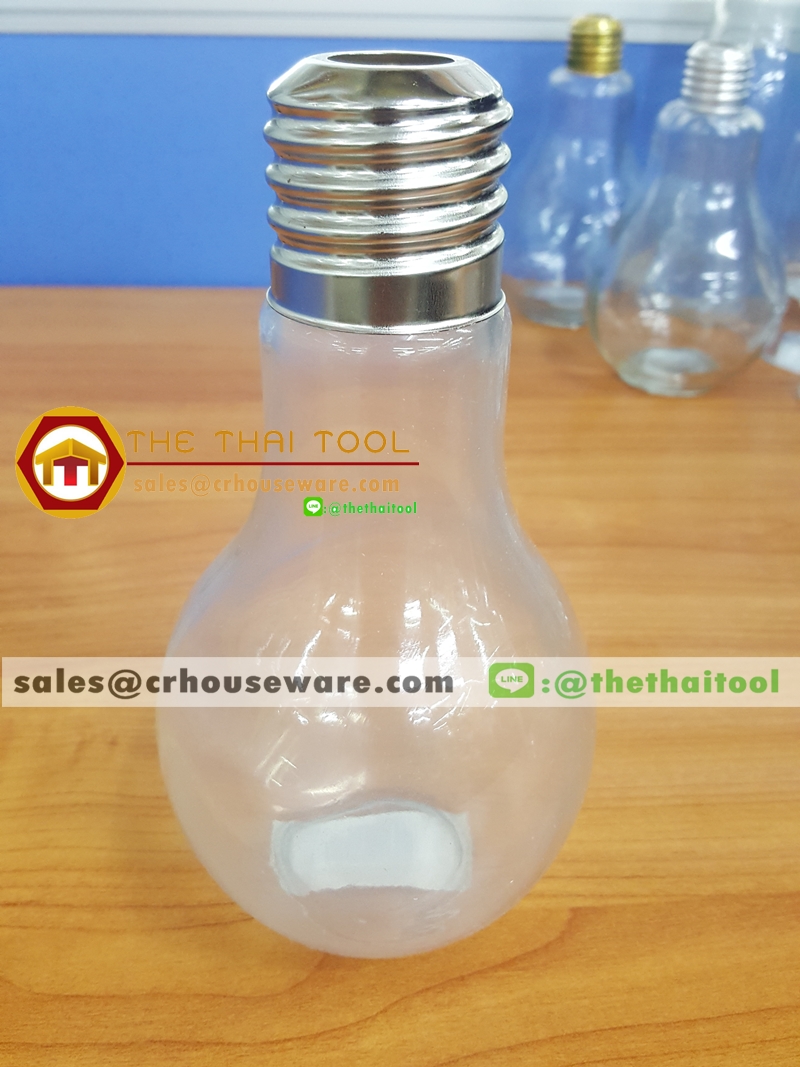 แก้วหลอดไฟ 420 ml. Drinking bulb with screw cap 420 ml. Code : 005-J454