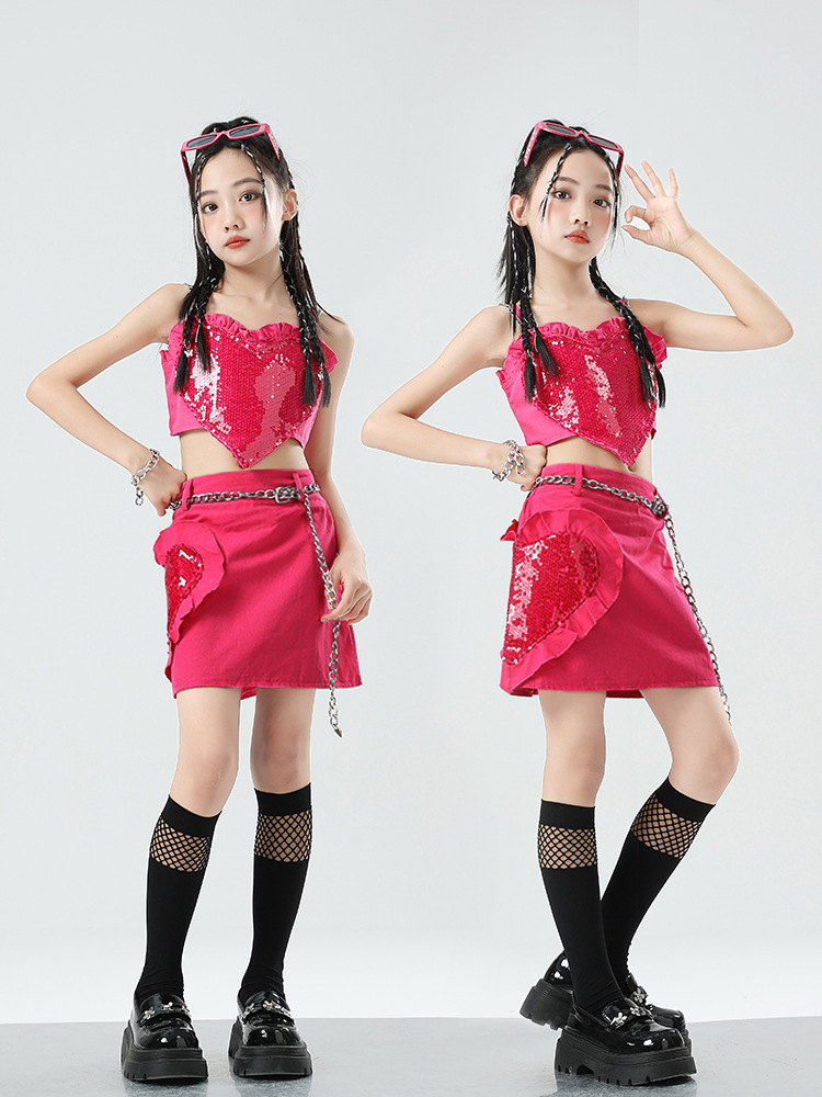 friendly4kid ชุดเต้น เซ็ตสีชมพู เสื้อ+ปลอกแขน+กระโปรง/กางเกง