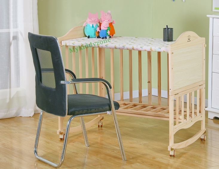 เตียงนอนไม้สำหรับเด็ก สามารถปรับเปลไกว ปรับเป็นโต๊ะเฟอร์นิเจอร์ได้ TB10106 (W1)