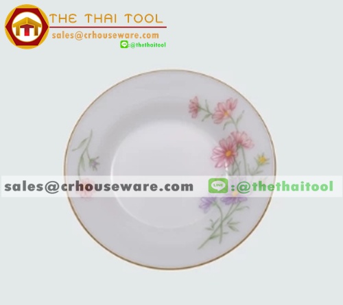 จานลึกเนื้อมุก 8 นิ้ว ลายสวีทเลิฟขอบทอง 025-LD-SL306
