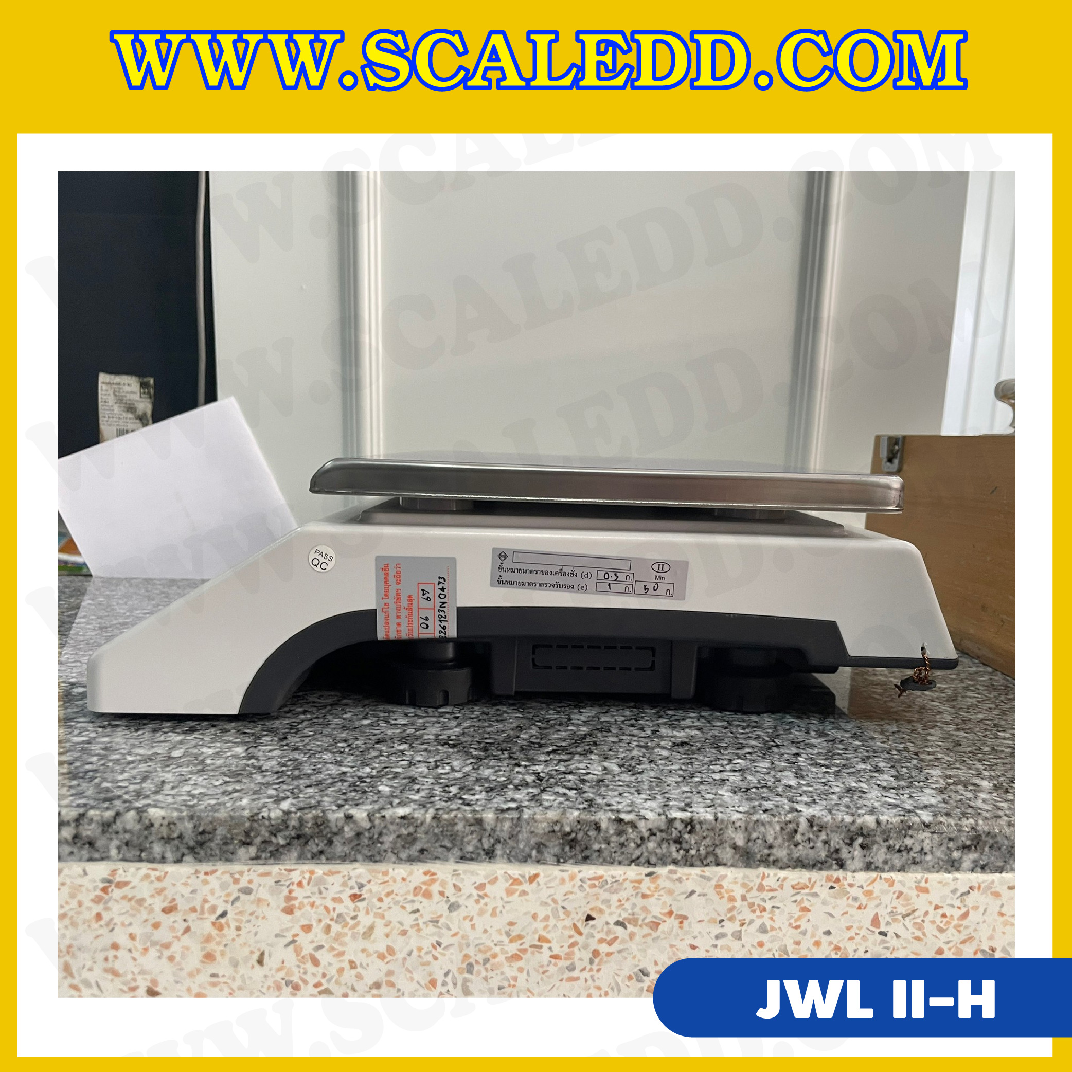 เครื่องชั่งดิจิตอล พิกัดน้ำหนัก 30kg ยี่ห้อ JADEVER รุ่น JWL II-H ความละเอียด 1g (มีใบตรวจรับรองจากสำนักชั่งตวงวัด)