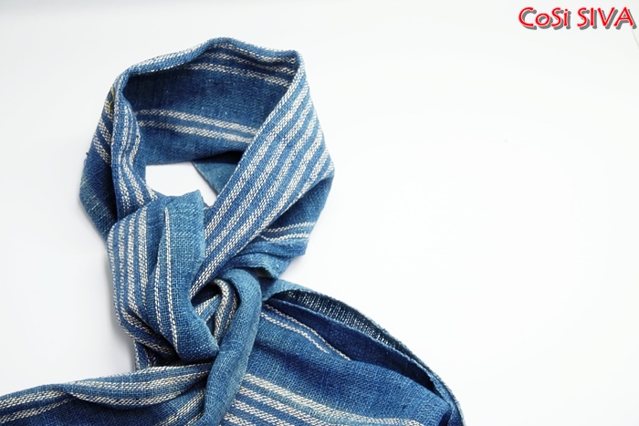 ผ้าพันคอผ้าฝ้ายย้อมคราม(Scarf - cotton dyeindigo