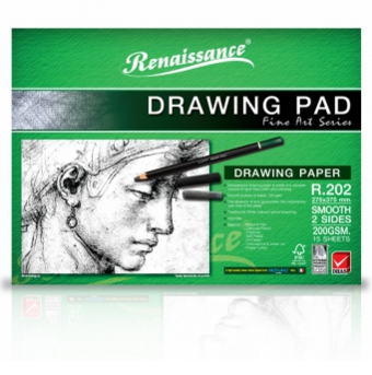 สมุดสีน้ำRenaissance 11"x15" ใกล้เคียงA3 200g 15แผ่น ผิวเรียบ(6เล่ม)