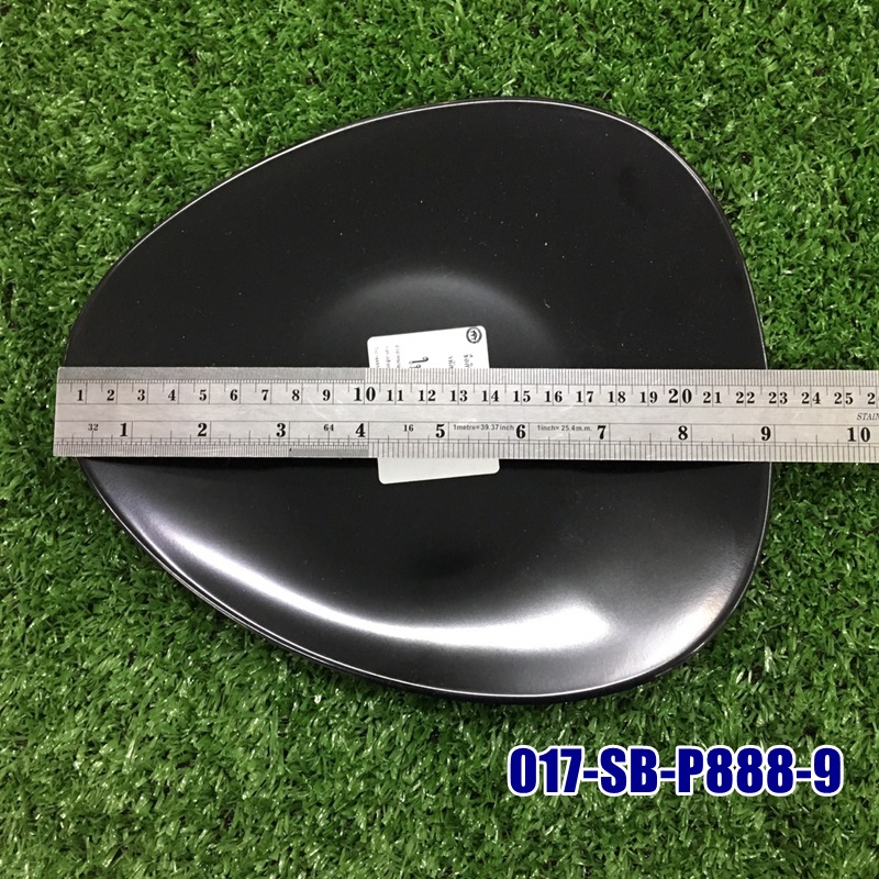 จานหยดน้ำ 9 นิ้ว สีขาว,ดำ 017-SB-P888-9