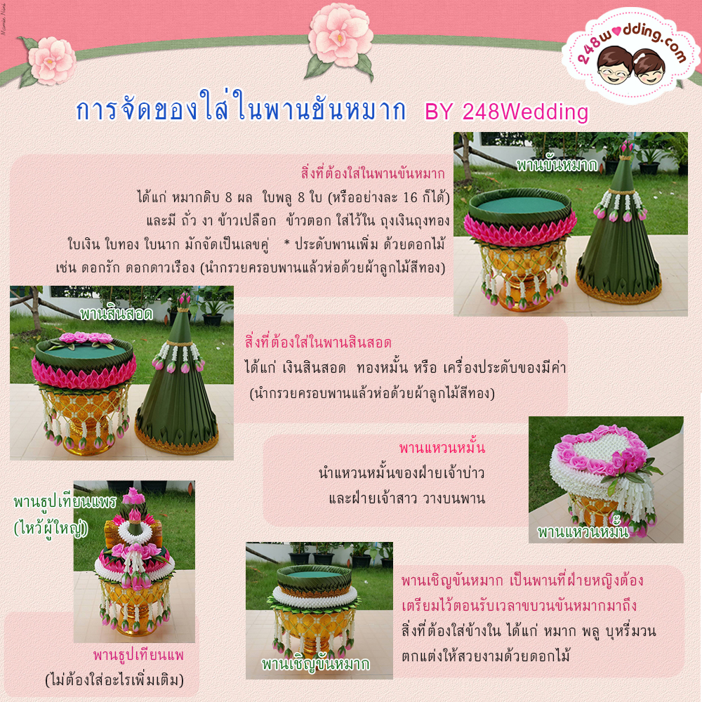 (แบบเช่า) พานขันหมากเอกประดิษฐ์ (สีแดง)