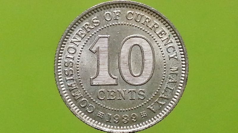 เหรียญ เงินตรา ประเทศ มาลายา Cent 1939