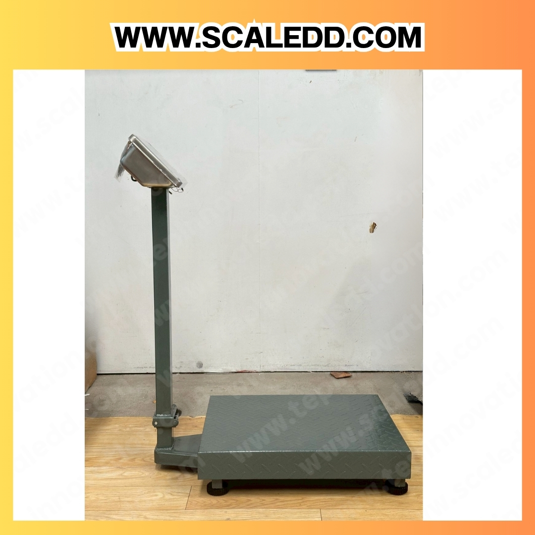 เครื่องชั่งดิจิตอลตั้งพื้นพร้อมล้อเลื่อน(เสาพับได้) 600kg ตาชั่งตั้งพื้นพร้อมล้อ600kg พิกัด 600kg ค่าละเอียด 100g ขนาดแท่นชั่ง 50x70cm. ยี่ห้อ Dynaweight รุ่น DW611