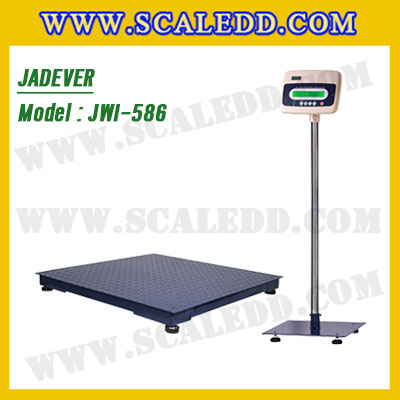 เครื่องชั่งวางพื้น3ตัน ขนาดแท่น 120x120cm. ตาชั่งดิจิตอล3ตัน พิกัดน้ำหนัก 3000kg ค่าละเอียด 500g ยี่ห้อ JADEVER รุ่น JWI-586