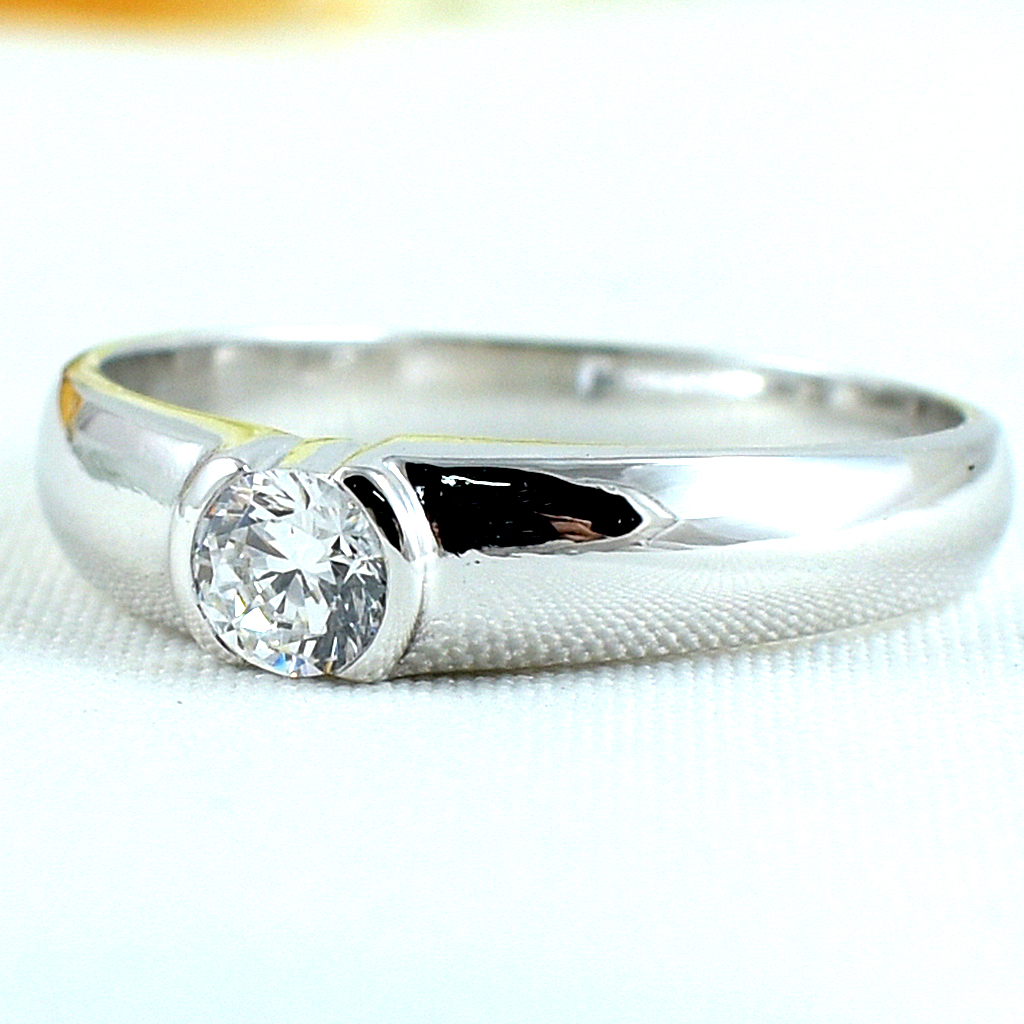 แหวนเงินแท้ราคาถูกชุบทองคำขาว เพชรCZแท้ 0.25 กะรัต งานประณีตสวยงาม สั่งผลิตค่ะ