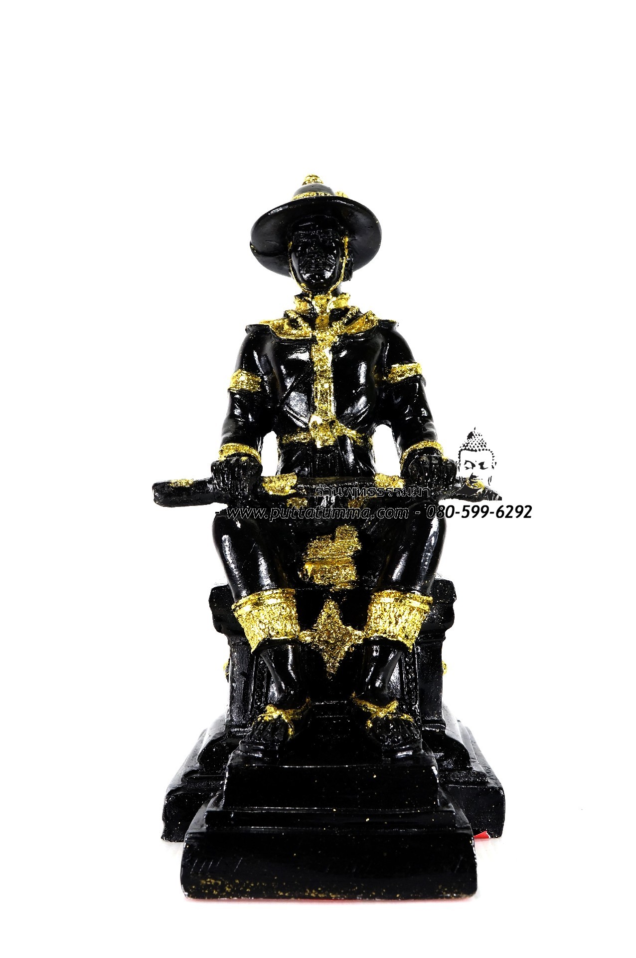 พระเจ้าตาก สีดำ เนื้อเรซิ่น ขนาด 5 นิ้ว สูง 10 นิ้ว