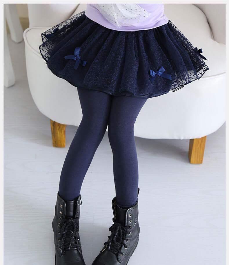 F-เลกกิ้งกระโปรง แต่งโบว์เล็ก