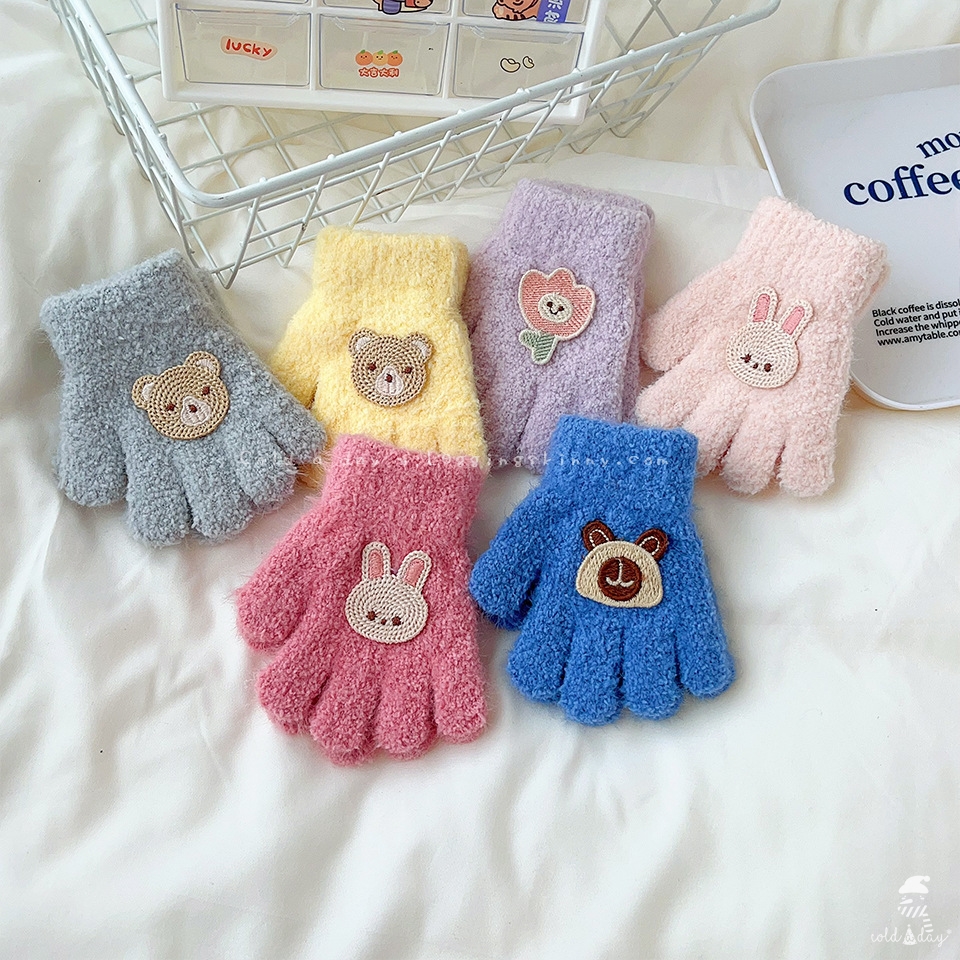 ถุงมือเด็ก ปักลาย 1-3 ปี