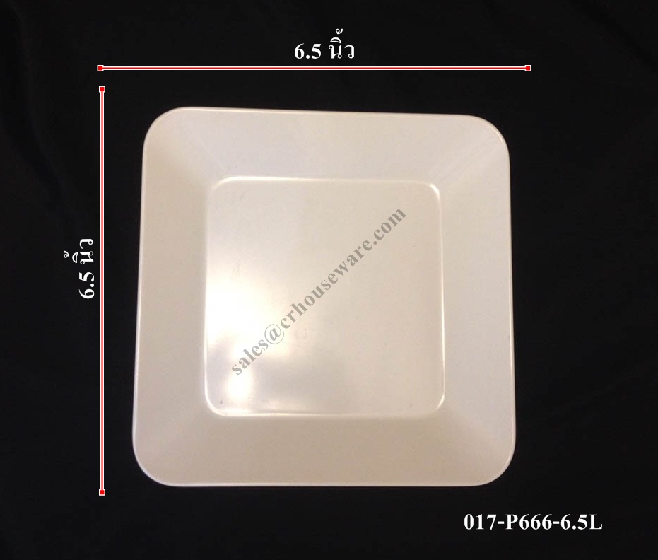 จานแบ่งเมลามีนทรงสี่เหลี่ยมจัตุรัสทำโลโก้ 6.5 " 017-P666-6.5L จานแบ่ง ,จานแบ่งเมลามีน, จานเมลามีนทรงสี่เหลี่ยม, จานแบ่ง ,จานทำโลโก้
