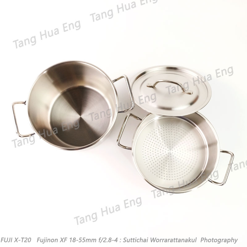 Zebra หม้อหุงต้มสเตนเลส Estio Pro 22 ซม. สูง + ชั้นนึ่ง ( รูเล็ก ) ตราหัวม้าลาย