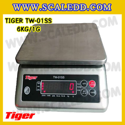 เครื่องชั่งกันน้ำ6kg รุ่น TW-01SS ตาชั่งกันน้ำ6kg เครื่องชั่งดิจิตอลกันน้ำ6kg พิกัด 6kg ความละเอียด 1g Waterproof Digital Scale ยี่ห้อ Tiger รุ่น TW-01SS