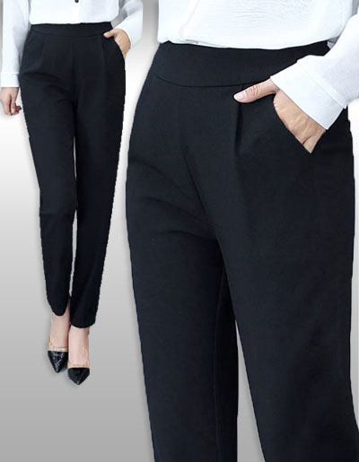 กางเกงแฟชั่นสีดำใส่ทำงาน มี 5ไซส รหัส2209