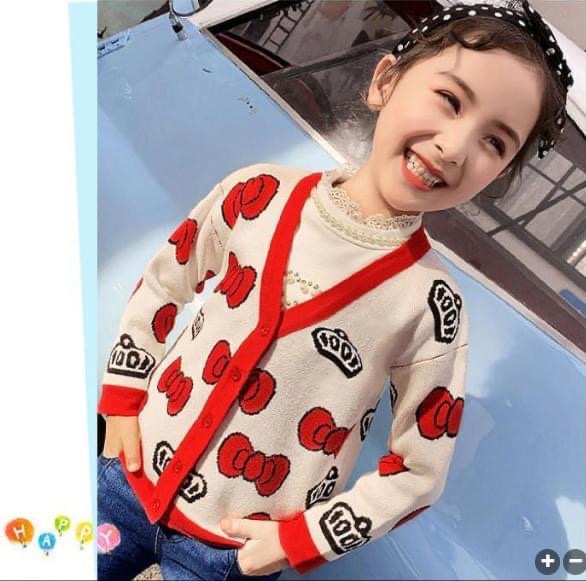 กันหนาว: เสื้อกันหนาวเด็ก กระดุมหน้า ผ้าสำลี