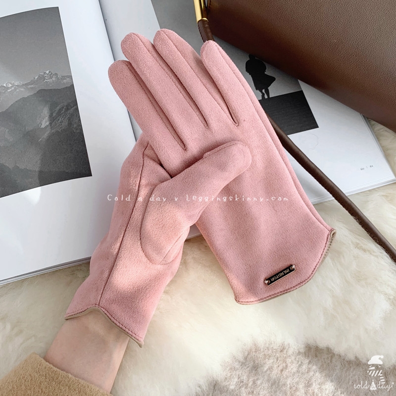 ถุงมือหนังกลับนิ้วสอด ผู้หญิง มี 5 สี