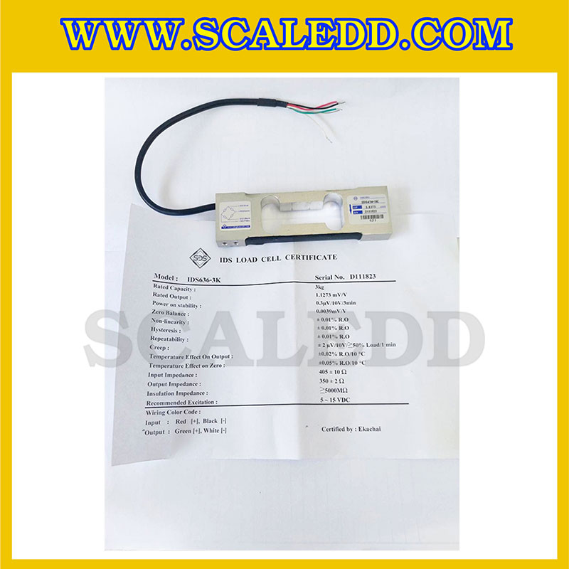 โหลดเซลล์ (Load cell) Aluminium construction IDS636 สำหรับรองรับน้ำหนักเครื่องชั่ง พิกัด 0.3kg,0.6kg,1.5kg,3kg