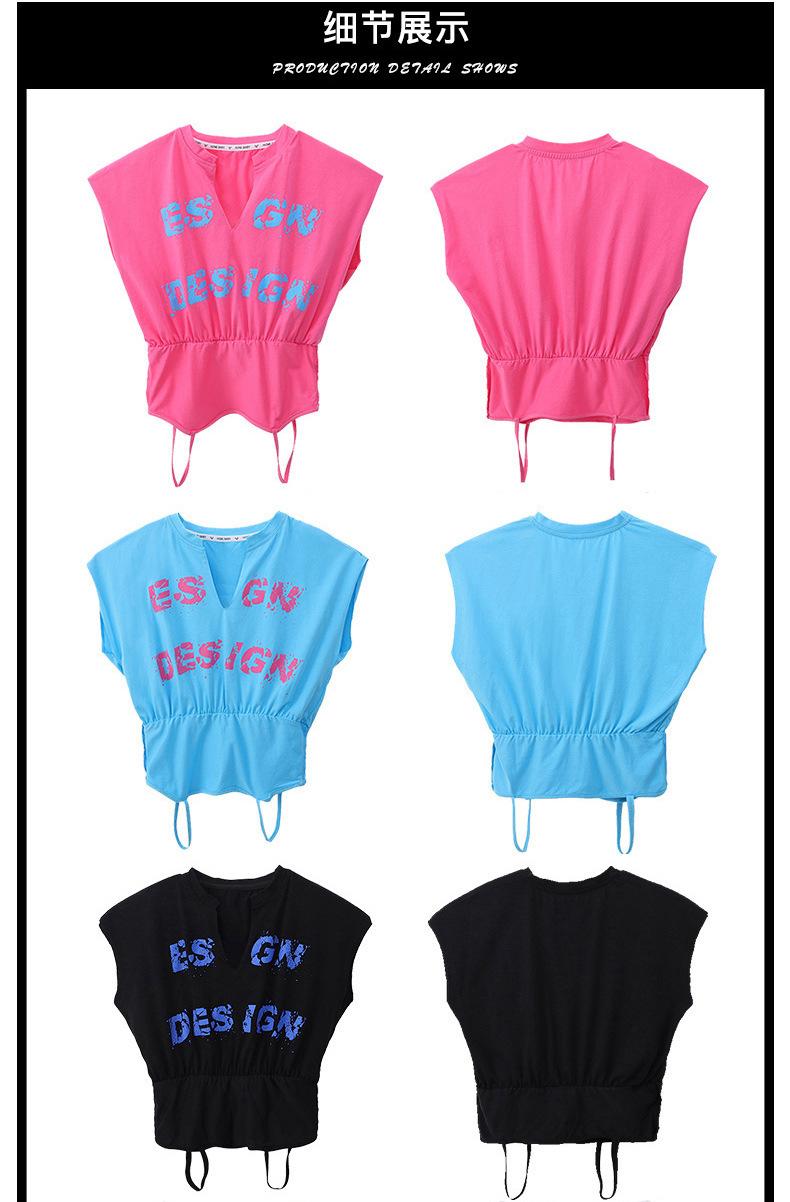 friendly4kid ชุดเต้น ชุดเชียร์ เสื้อแขนกุด+กางเกงคาร์โก้เหลือง เสื้อแยก