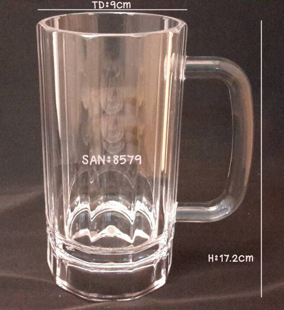 แก้วน้ำพลาสติกริมสระน้ำ ,แก้วเบียร์มีหูจับ Glass plastic poolsid,Beer Glass with handles. SAN-8579