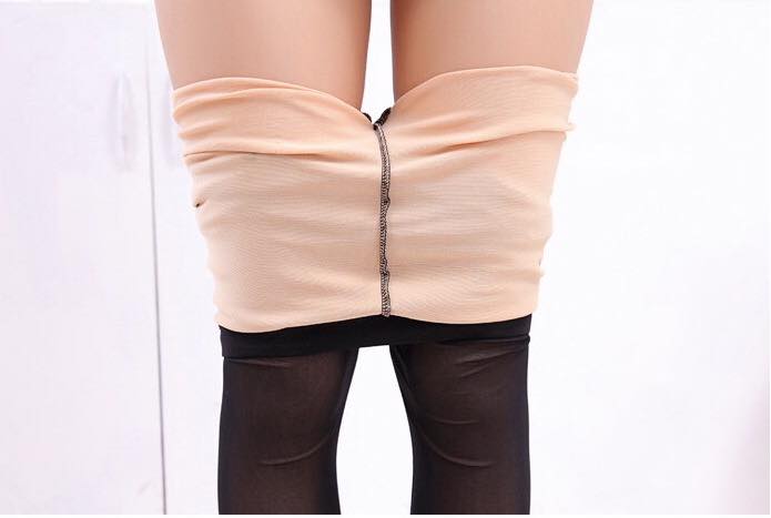 เลกกิ้งถุงน่องซีทรู สีดำ (ไม่บุขน)