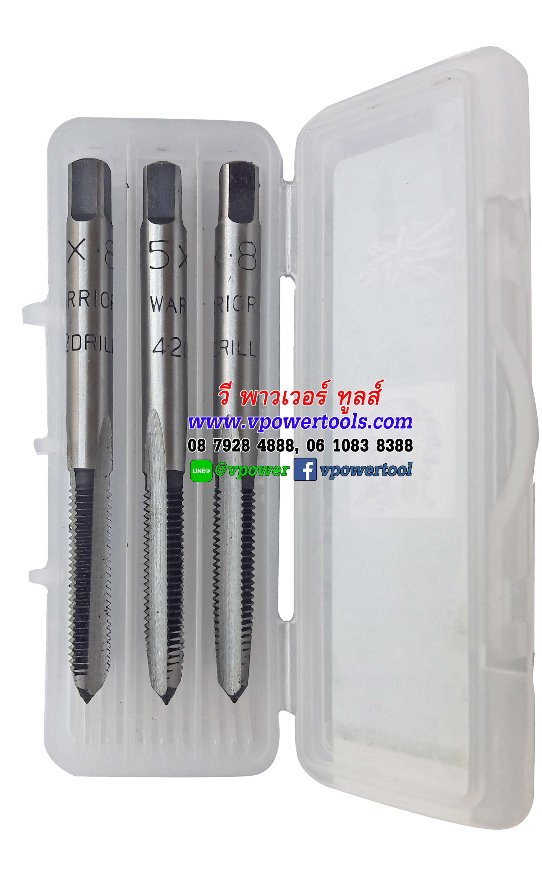 WARRIOR ดอกต๊าปตัวผู้ เกลียวนิ้ว (หุน) ตราคนป่า BSW, (U)NF, (U)NC, BSF