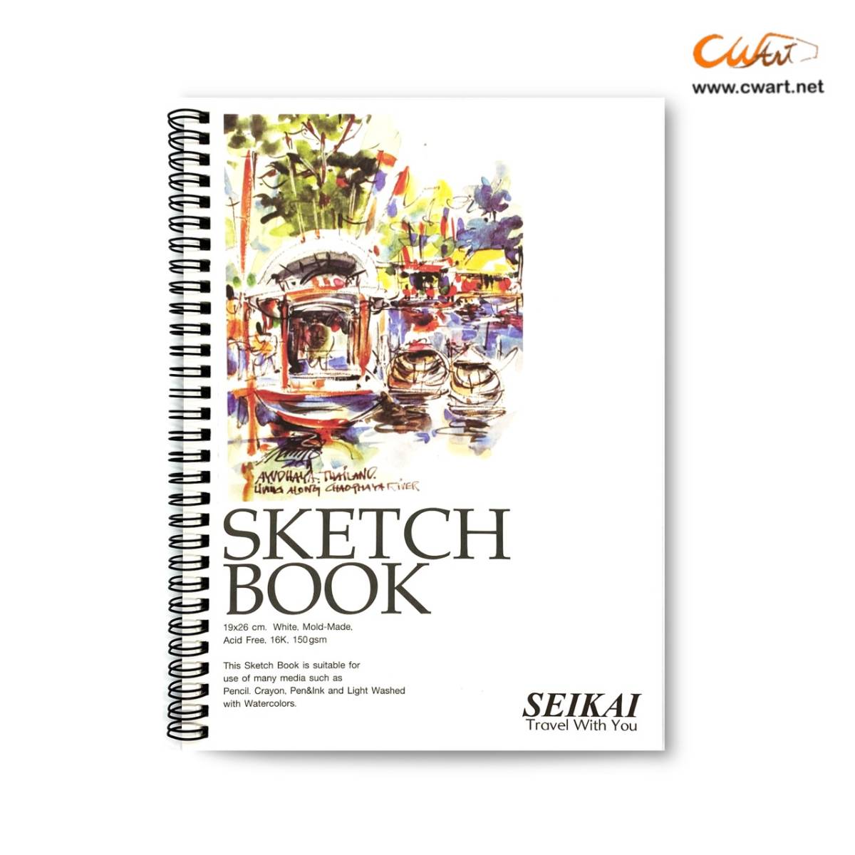 สมุดสเก็ตช์ริมลวด Seikai 150g 25แผ่น