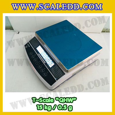 เครื่องชั่งน้ำหนักดิจิตอล พิกัดน้ำหนัก 15กิโลกรัม ยี่ห้อ TSCALE รุ่น QHW ความละเอียด0.5g (เครื่องชั่งผ่านตรวจรับรองจากสำนักชั่งตวงวัด)