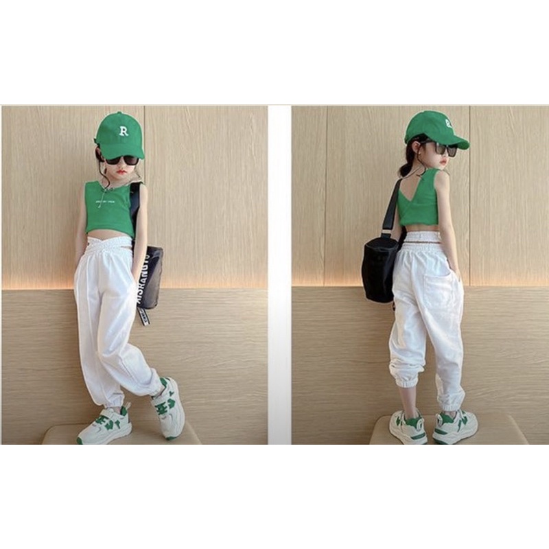 ชุดเต้น ชุด cover dance เสื้อคอวี+กางเกงขายาว