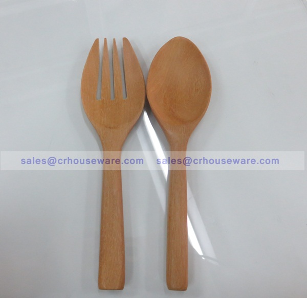 ช้อนส้อมไม้สลัด(ขาว) JW-521W