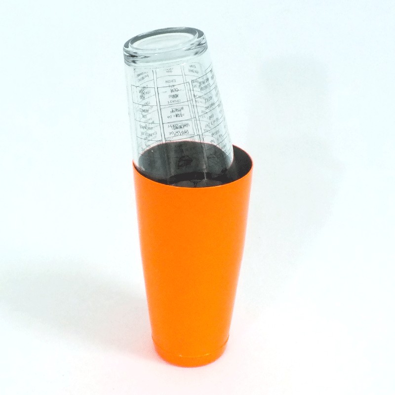 บอสตันเชคเกอร์สีส้ม ( Weighted Shaker ) ขนาด 28 ออนซ์ + ถ้วยผสมพิมพ์สูตร