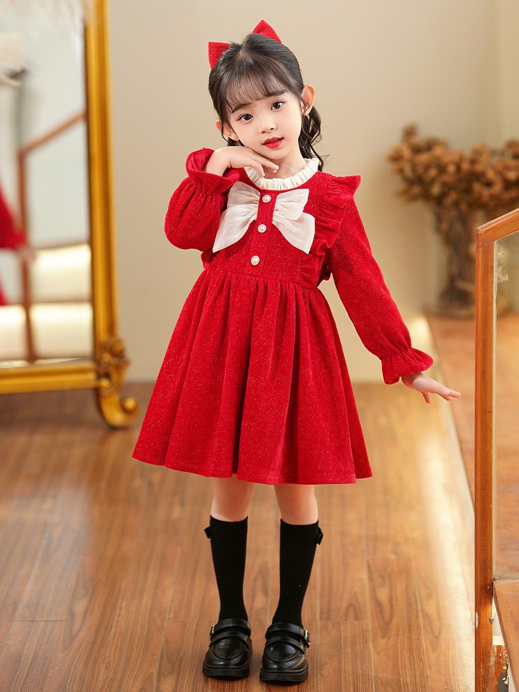 friendly4kid พร้อมส่ง ชุดคริสมาสต์ เดรสสไตล์คุณหนู โลลิต้า