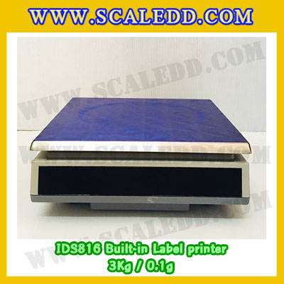 เครื่องชั่งน้ำหนักดิจิตอล พิกัดน้ำหนัก 3kg Built-in Label printer ยี่ห้อ SDS รุ่น IDS816 ค่าละเอียด 0.1g