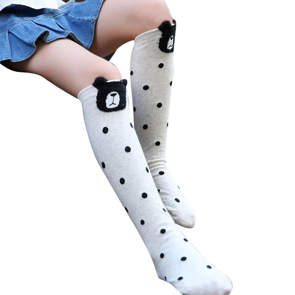 F- ถุงเท้ายาว ถุงน่องเด็ก ลายหน้าสัตว์