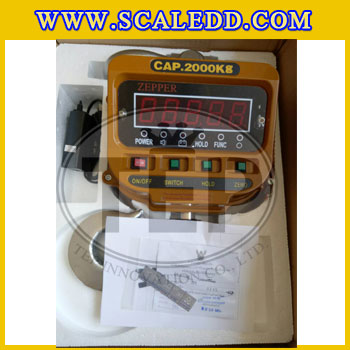 เครื่องชั่งแขวน2ตัน เครื่องชั่งดิจิตอลแบบแขวน2000kg ค่าละเอียด 1kg รุ่น OCS-XZ (เครื่องชั่งมีใบผ่านตรวจรับรองจากสำนักชั่งตวงวัด)