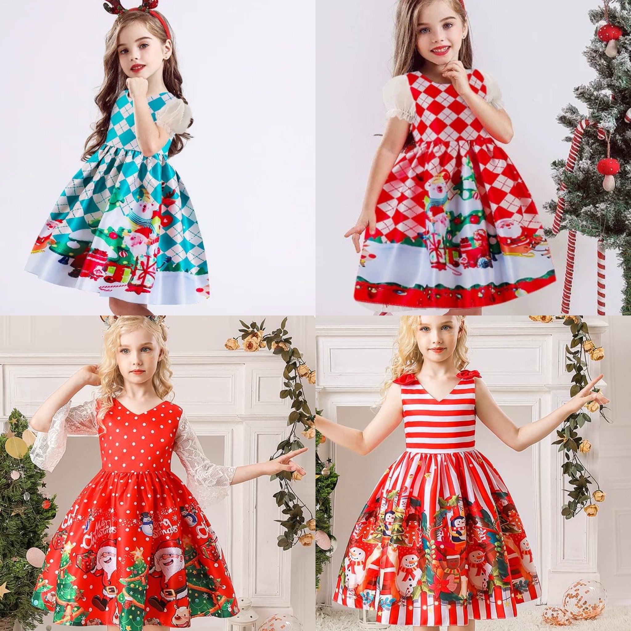 พร้อมส่ง ชุดเดรส ชุดคริสต์มาส ซานตี้ รุ่นใหม่