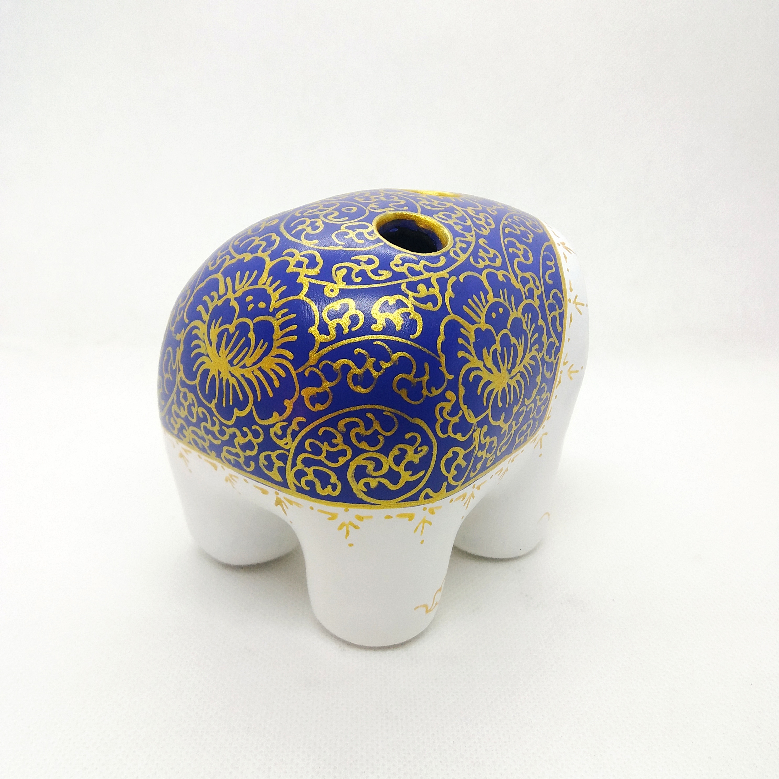 ช้างเสียบดินสอปากกา Size S ขาวน้ำเงิน