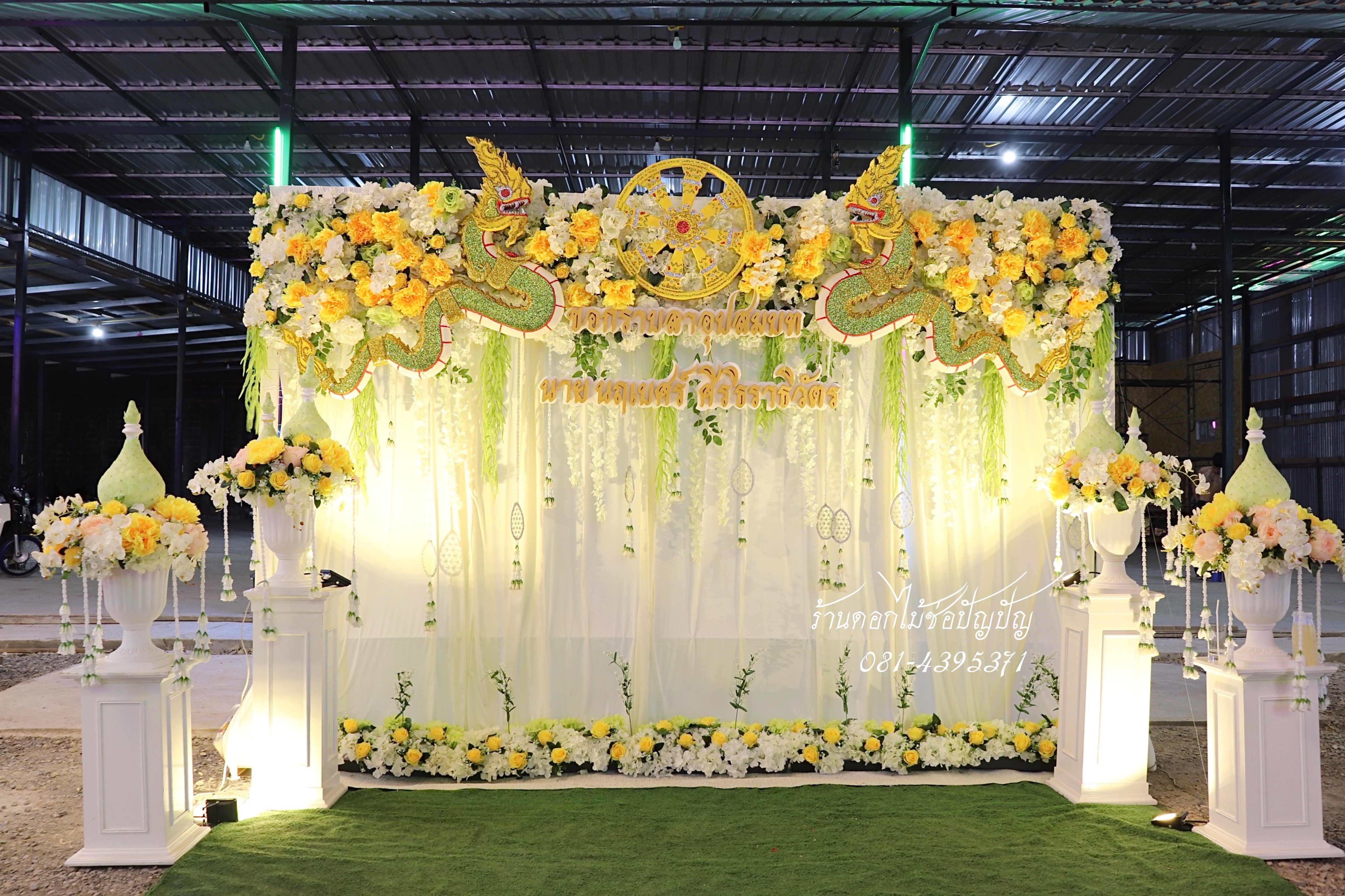 Backdropงานอุปสมบท ขนาด3.6เมตร