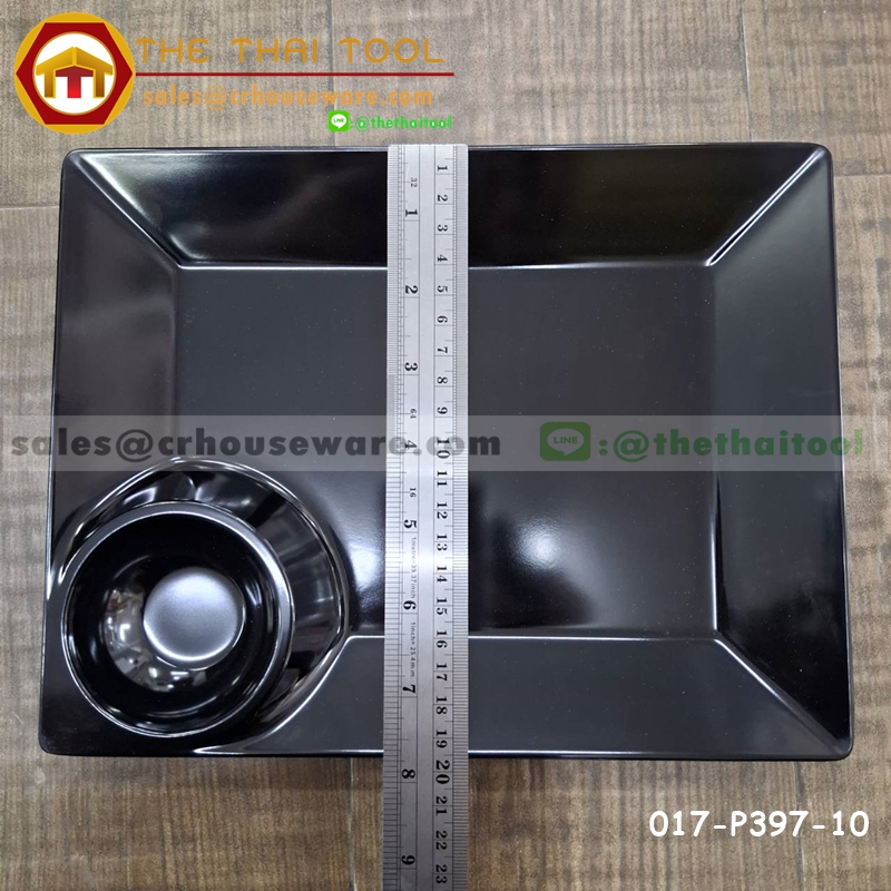 จานเปลสี่เหลี่ยมเมลามีน มีช่องใส่น้ำจิ้ม 10นิ้ว,จานใส่ของทอด,จานใส่อาหารร้านอาหาร,เชียงรายจานใส่อาหารร้านอาหารของทอด