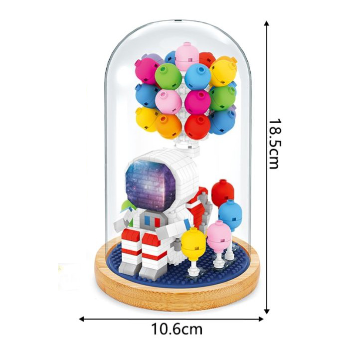 เลโก้นาโน นักบินอวกาศกับลูกโป่งพร้อมไฟและโคมครอบ(Astronaul balloon with Light and Display Box) Size Jumbo