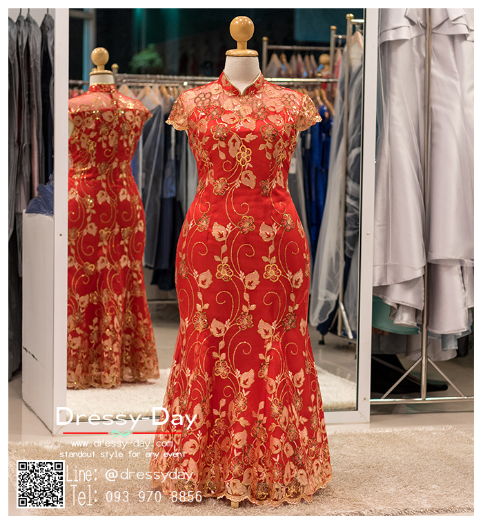 รหัส ชุดราตรีคนอ้วน :KPL019 ชุดยกน้าชาปักดิ้นทองงานปักมือ ชุดงานหมั้นสวยๆ กุ๊นผ้าชายขอบสีทอง คอจีน กระดุมทอง กระโปรงเข้ารูปชายกระโปรงปักดิ้นลายลูกไม้สวยอลังกาล คัตติ้งเป๊ะมาก ใส่ออกงาน ไปงานแต่งงาน ใส่เป็นชุดพิธีกร ชุดเพื่อนเจ้าสาว ชุดถ่ายพรีเวดดิ้ง