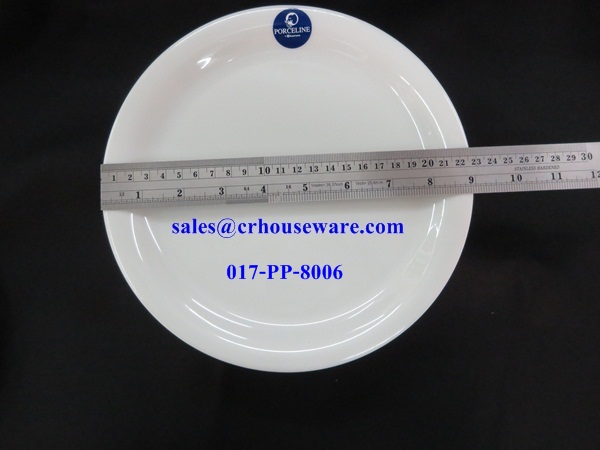 Porceline จานกลมทรงตื้น 9 นิ้ว 017-PP-8006,Shallow round plate 9 inches