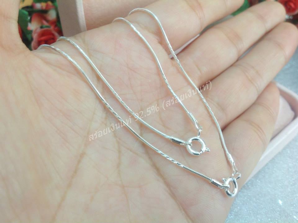 สร้อยเงินแท้ ลาย Snake สลับตัดลายเฉียง(งานอิตาลี) ความหนา 1.2 มิล