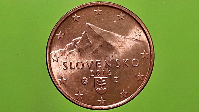 เหรียญ เงินตรา ประเทศ สโลวาเกีย Euro Cent (Krivan peak) 2016