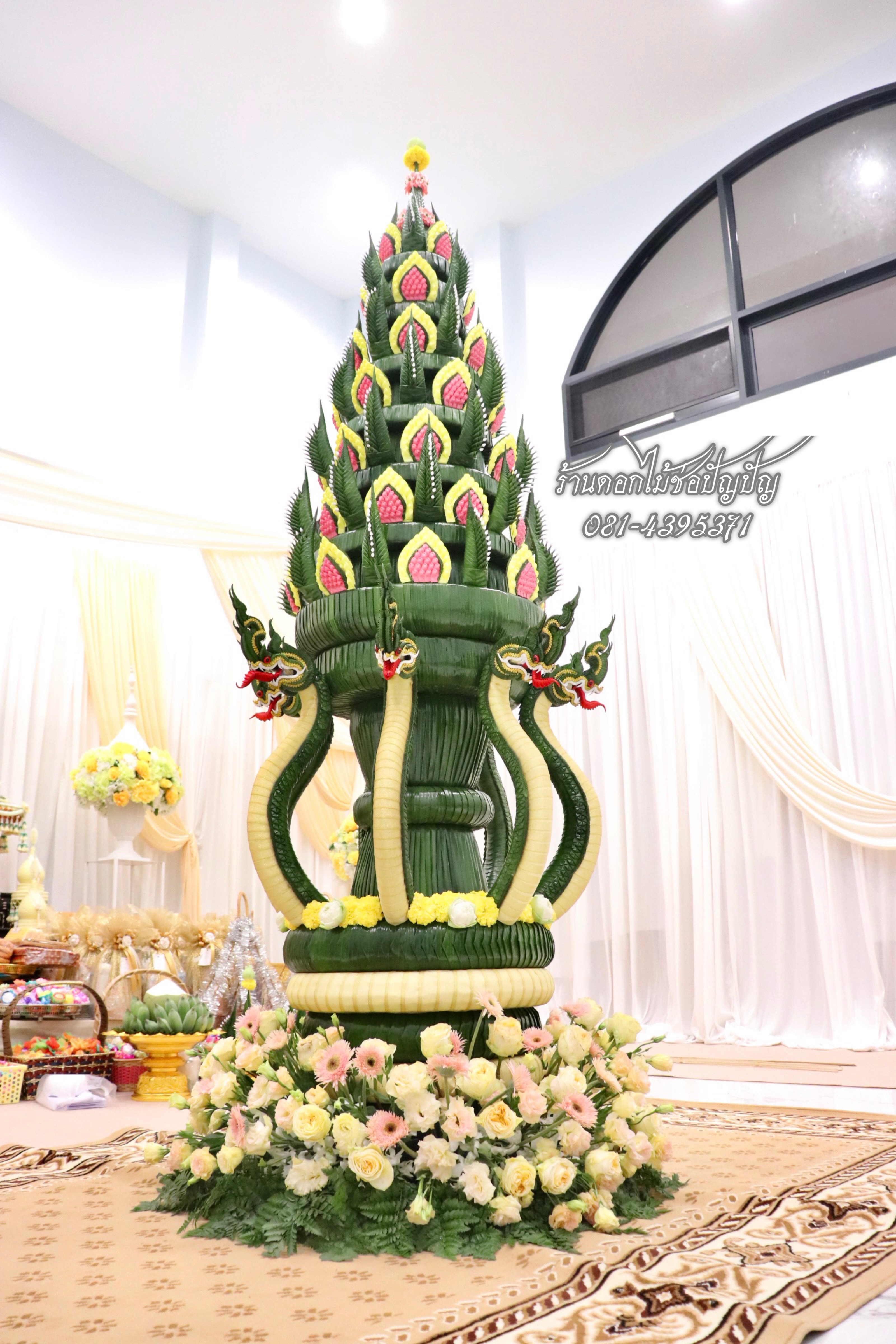 เครื่องบวชดอกไม้ประดิษฐ์ • บายศรีทำขวัญนาค • แบคดรอปเครื่องตั้ง